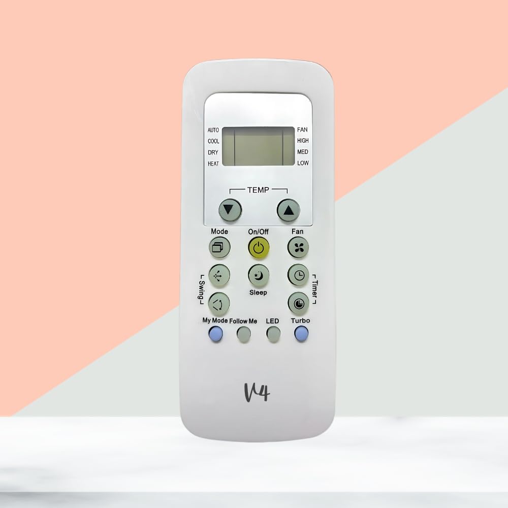 V4® Compatible for Carrier Ac Remote Original RG56/BGEF-CA Model 148A Suitable for Split and Window Air Conditioner of 1 1.5 2 Ton Carrier ac