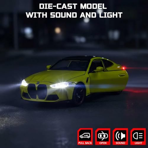 Auto modelo a escala 1:32 M4 Diecast con luces y sonido miniatura 2