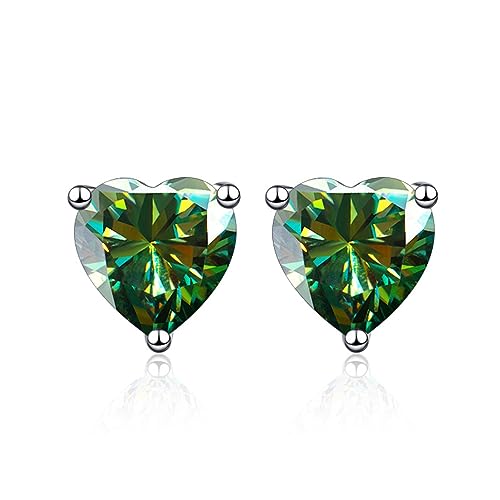 Boucles d'oreilles en moissanite cœur le cadeau idéal en argent