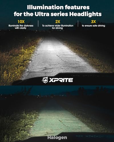 Image of Xprite 1200% Brighter LED Headlights for 1997-2018 Jeep Wrangler JK TJ LJ | 4 in 1 Lighting Mode, Anti Flicker, Z-Shaped, IP67 Waterproof, DOT Approved, Plug N Play