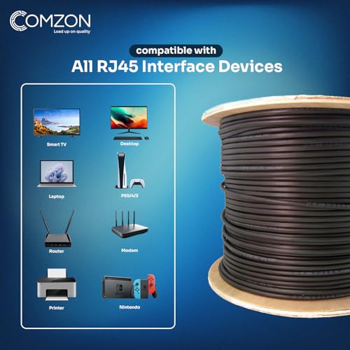 Cable Ethernet Cat5e negro para exterior 1000 pies miniatura 3