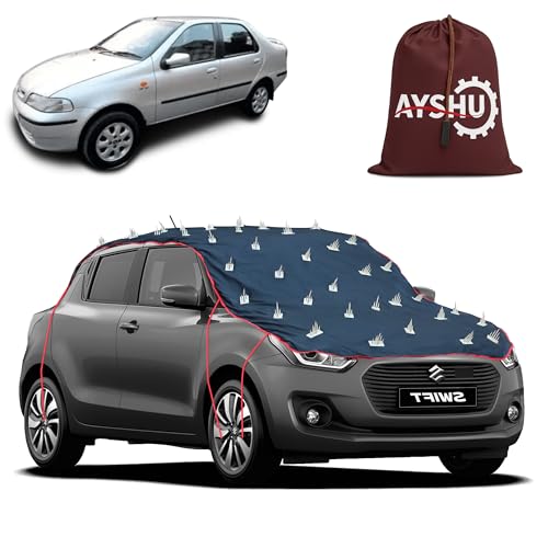 Image of AYSHU Water-Resistant Spike Car Cover for Fiat Petra - Protects from Dogs, Monkeys, Dust, Sunlight & UV - Full Roof Universal Fit