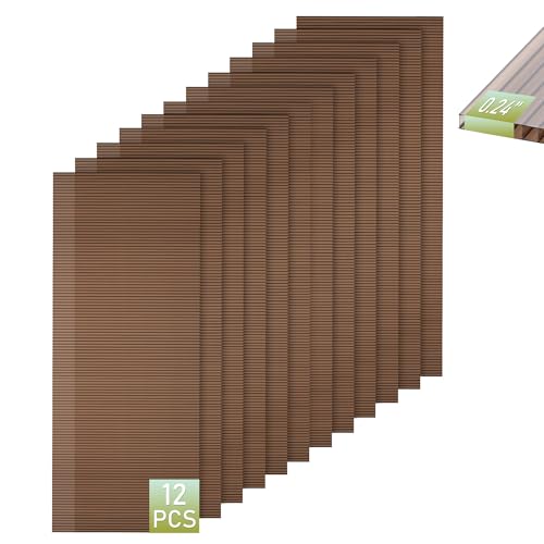 Bezseller 12 Pack 5'x2' Polycarbonate Greenhouse Panels, 0.24" Twin-Wall Sheets,
