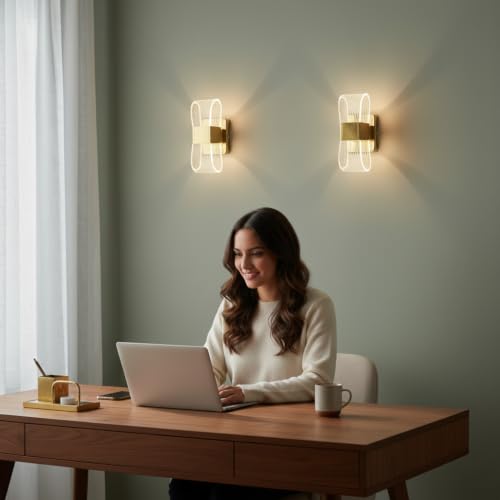 Image of Lyse Decor Wall Lights for Home Decoration LED Wall Light with 3 Color Modes, Easy Installation, Ideal for Modern Interiors, Bedroom, Living Room, Hallway, Office (2, WL77)