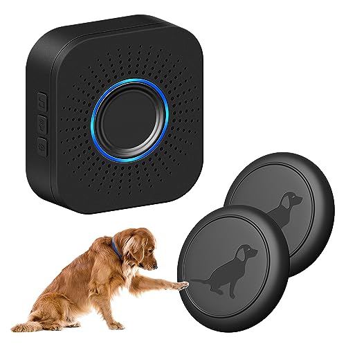 MYPIN Drahtlose Hundetürklingel, Drahtlose Hundetürklingel mit IP65 Wasserdicht, Funktioniert 1000 Meter, für das Toilettentraining (1 DC Empfänger + 2 Sender)