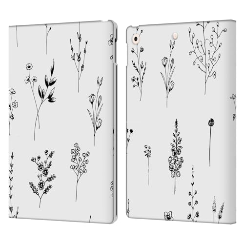 Étui portefeuille cuir iPad 10.2 Fleurs Sauvages avec support