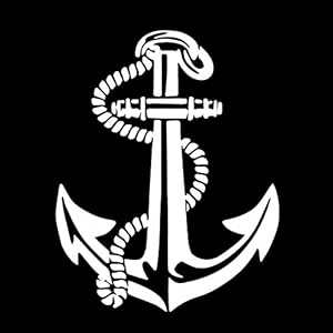 Auto Sticker 1 2CM * 15.2CM Schip boot anker touw delicate zeeman reizen vinly decal lekker auto sticker zwart/zilver…
