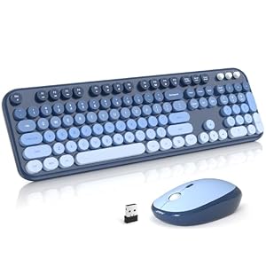 Wireless Keyboard and Mouse Combo, Typewriter Full Size Keyboard with Numbe...