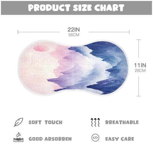 Watercolor Mountain Plant Burp Cloths Cotton Baby Washcloths,Large 22x11in Burping Cloth Absorbent and Soft for Newborn Baby Boys and Girls,4 Pack4