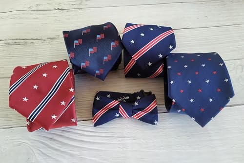 KissTies Silk Boys Pre-tied Bowtie The USA Patriotic Bow Ties3