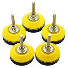 5 Set 2 Inch Hook & Loop Sanding Pad for Sanding Discs with 1/4 Inches Shank Drill Attachment and Soft Foam Layer Buffering Pad