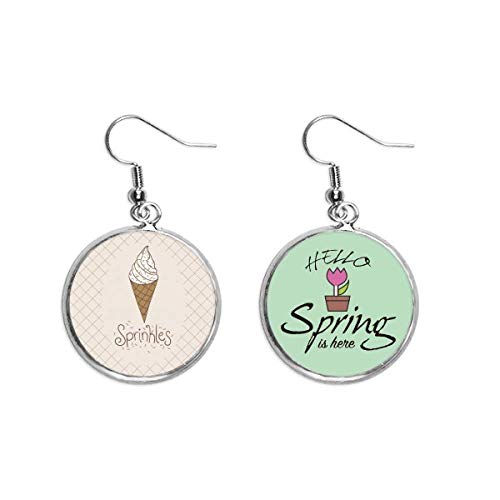 Pendientes de primavera con colgante de helado de chocolate colorido