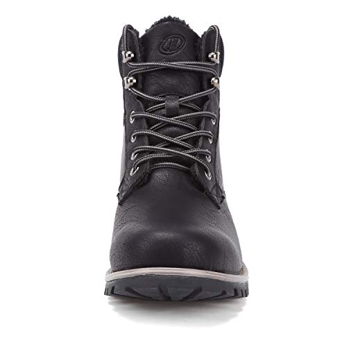 Eyushijia Men's Hiking Boots Waterproof Outdoor Mid Ankle Lightweight Snow Shoes Trekking Trails(10, Black-07-Fur Lining) #TOP1
