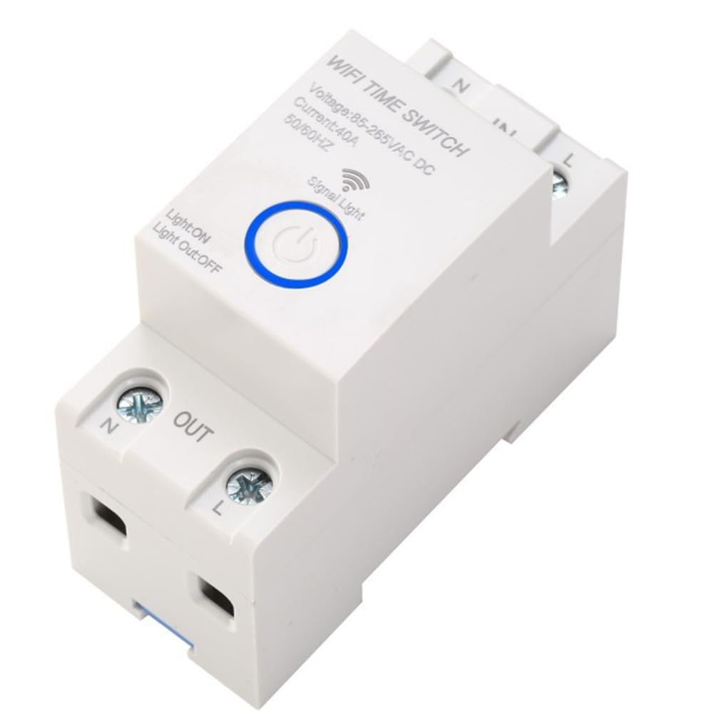 Jnchdghwa WiFi Timer WiFi Timer Switch 2P 40A Programmable Tuya APP Control Voice Control Smart Time for Home