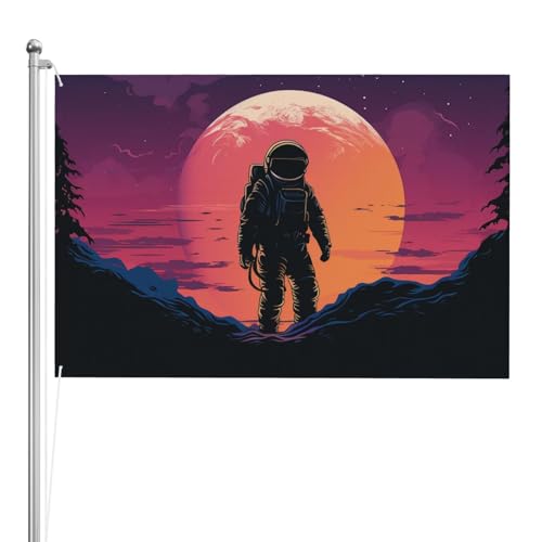 Drapeau astronaute cool grand drapeau de jardin et bannière d'intérieur