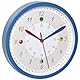 TFA Dostmann Analoge Kinderwanduhr Tick & Tack, 60.3058.06.90, für Mädchen und Jungs, farbenfroh, zum Uhrzeit Lernen, mit Markierungen, bunt, Kunststoff, Glas, blau, L310 x B50 x H340 mm