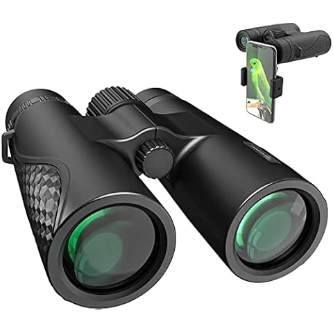 12x42 Binoculars for Adults,Binoculars with Smartphone Photograph Adapter - 18mm Large View Eyepiece,16.5mm Super Bright BAK4 Prism FMC Lens for Birds Watching Hunting Sports Cover