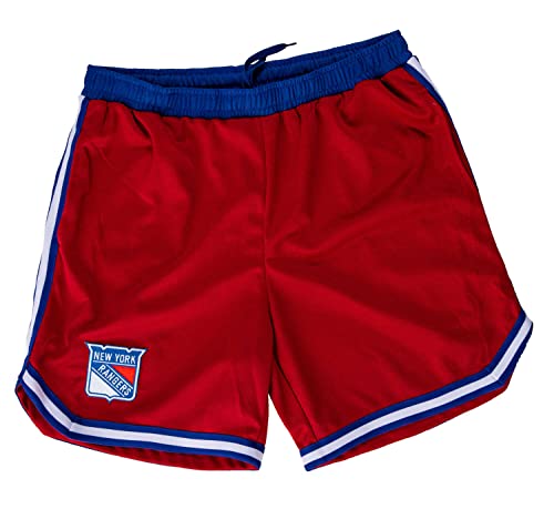 Officially Licensed Nhl Men's 2 Tone Air Mesh Shorts Lined With Pockets (Large, New York Rangers) #TOP4