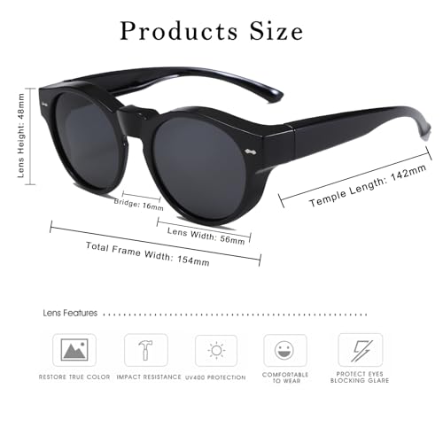 Long Keeper Polarized Over Glasses Sunglasses Women Round Sunglasses Over Prescription Glasses Wear Over Driving Sun Glasses3
