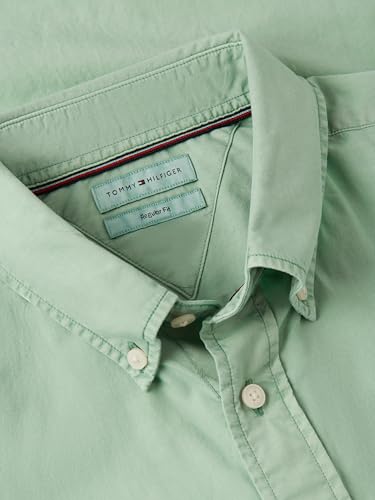 Image of Tommy Hilfiger Men's Short Sleeve Poplin Shirts in Regular Fit, Men's Button Down Shirts