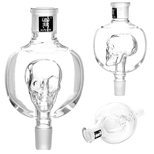 Kaya Shisha Molassefänger Glas Skull, Kugel mit Totenkopf, Stabiler 18.8 Schliff - Wasserpfeifen Zubehör (Klar)