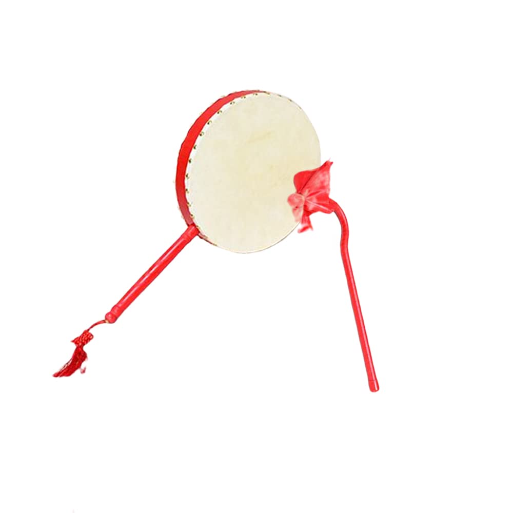 HCZKIUJY Tibetan Reba Drum/Handdrum/Ethnic Drum/Handle Drum/Tongxin Drum Professional Stage Performance Examination (B 23CM)