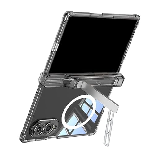 KOOLRIVER�E�݊��i Galaxy Z Fold 8 �Ή� �P�[�X �N���A �J�o�[ ���� �܂肽���݌^ �����K���X�t�B�����t�� �q���W�ی� Qi�[�d ���C�����X�[�d�Ή� �y�����[ �X�^���h�@�\(�N���A�u���b�N) [���s�A���i]