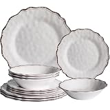 LEHAHA Farmhouse White Melamine Set