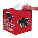 Creative Converting Congrats Grad Card Holder Box, Classic Red - 083311