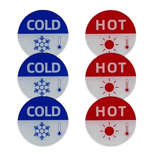 Adesivi per rubinetti caldi e freddi, adesivi acrilici per rubinetto, facili da applicare, per rimuovere etichette per bagno e cucina, 4 x 4 cm, ideali per bambini, anziani, uomini, donne