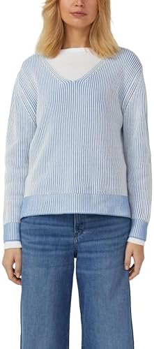 s.Oliver Baumwollmix-Strickpullover mit V-Ausschnitt