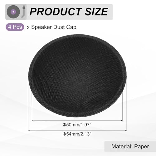 QUARKZMAN 4pcs De Tapa De Polvo para Altavoz 54mm/2.13" Diámetro Exterior Cúpula De Papel para Subwoofer Cubierta De Bobina con Pegamento para Reparación Y Accesorio De Decoración De Altavoz - imagen 2
