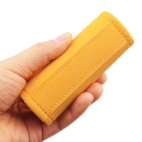 Luggage Handle Wrap 5 Pack-Leather Luggage Handle Wraps for Suitcase/Handbag/Duffel Bag/Car Bright Luggage Identfier/Handle Covers/Grips Luggage Accessories for Travel 3.0 (Yellow)4
