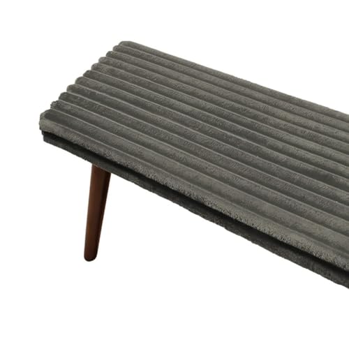 FOLREORP Bench Cushion Indoor 3cm Thick Corduroy Non-Slip Seat Pad High-Resilience Foam with Hidden Zipper Removable Cover Washable for Indoor/Outdoor Patio Furniture/Window Seat(Dark Gray,12x58in)