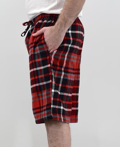 Image of Andrew Scott Men's Cotton Flannel Soft Woven Lounge PJ Shorts | Drawstring & Pockets | Multi Packs