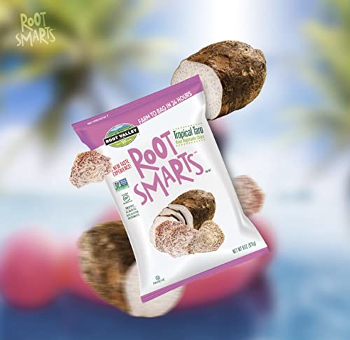 Root Smarts Tropical Taro Vegetable Chips With The Perfect Crunch. Gluten Free, Non Gmo, No Artificial Ingredients Or Preservatives, Parave. #TOP4