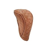 Modengzhe Leather Lattice Pattern Gear Shift Knob Cover, Auto Car Shift Knob Protective Sleeve Zipper Type (Brown)