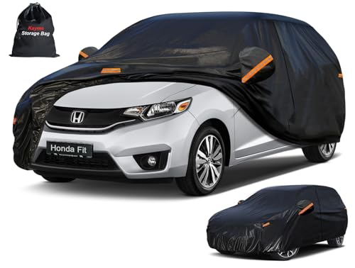 Image of Kayme 7 Layers Car Cover Custom Fit for Fit, Waterproof All Weather for Automobiles,Rain Sun UV Protection.Black