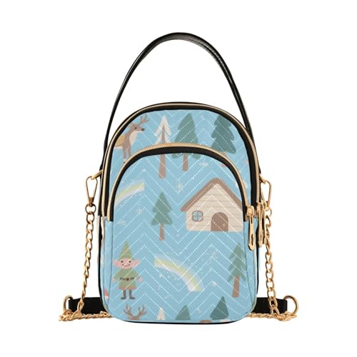 SyXIOP Winter Hut Reindeer Crossbody Backpack for Women