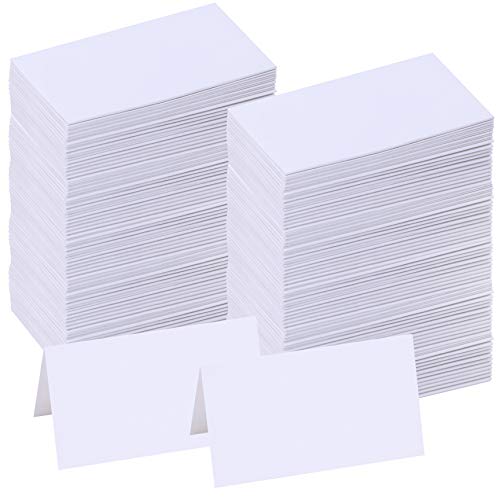 Supla 200 Pcs Table Name Place Cards Blank Place Cards White Table Tent Cards Table Name Tags Table Card Seating Cards -3.5