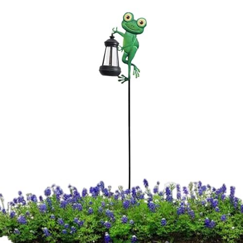 Lampe solaire grenouille à allumage automatique pour chemins extérieurs