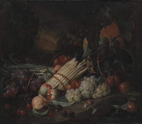 Toile de Jan Davidsz De Heem nature morte aux asperges tableau salon 60x90cm
