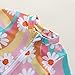 Baby Girl Long Sleeve Swimsuit One Piece Rash Guard Daisy Floral Ruffle Zipper Swimwear Swimming Hat Infant Rainbow 12-18 Months
