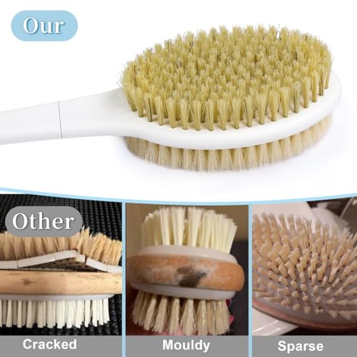 HORJOR Back Scrubber Brush, Body Shower Brush Back Scrubber with Long Handle, Exfoliating Shower Brush, Wet or Dry Bath Brush for Men Women - Image 4