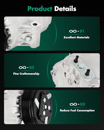 Image of SCITOO AC Compressor fit for Chevrolet for Malibu 3.5L 2004 2005 2006 | Fast Cooling, Ultra Low Noise (≤72 dB)Air Conditioner Compressor with Clutch, Easy Installation, 15795249 25978333