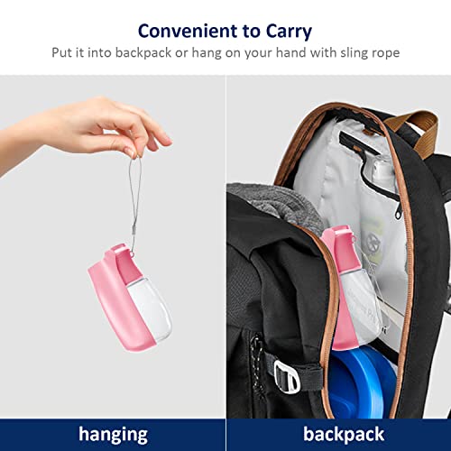 Image of WePet Foldable Portable Dog Water Bottle Puppy Water Dispenser with Drinking Feeder, 12 OZ, High-Temperature Resistant Leak Proof for Pets Outdoor Walking, Hiking, Travel, Food Grade Plastic BPA Free