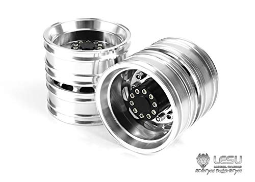 Cubos Metálicos Traseros LESU Para Tractor 1/14 – Pieza B, Aleación De Aluminio Para Modelos RC