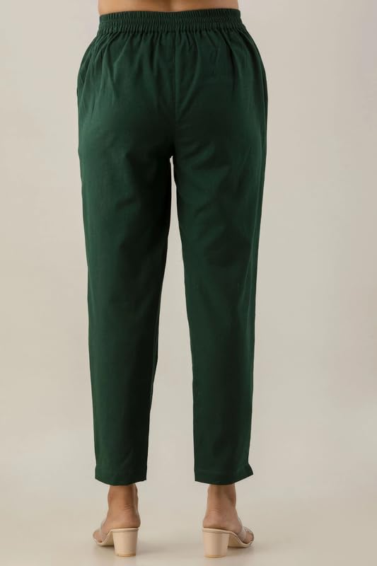 Image of Regular Fit Cotton Woman Trousers Pants Kurti Pant Casual Daily Formal Office Use