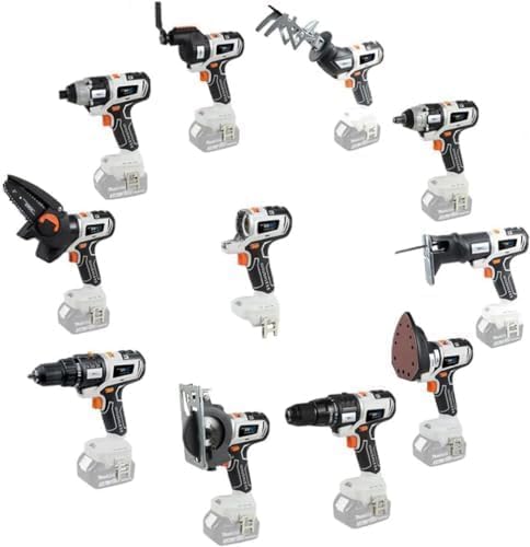 10-in-1 Cordless Power Tool Combo Kit For Woodworking, Diy Projects & Furniture Repair - Versatile Multifunctional Tools Set