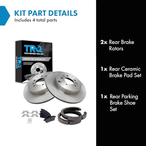 Image of TRQ Rear Brake Pad and Rotor Set Ceramic Compatible with 2007-2012 Mazda CX-9